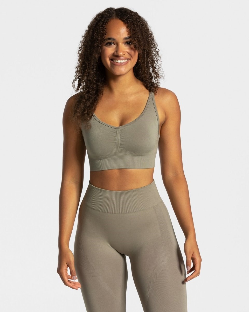 TEVEO Charming Scrunch Bh Khaki | 438217ONG