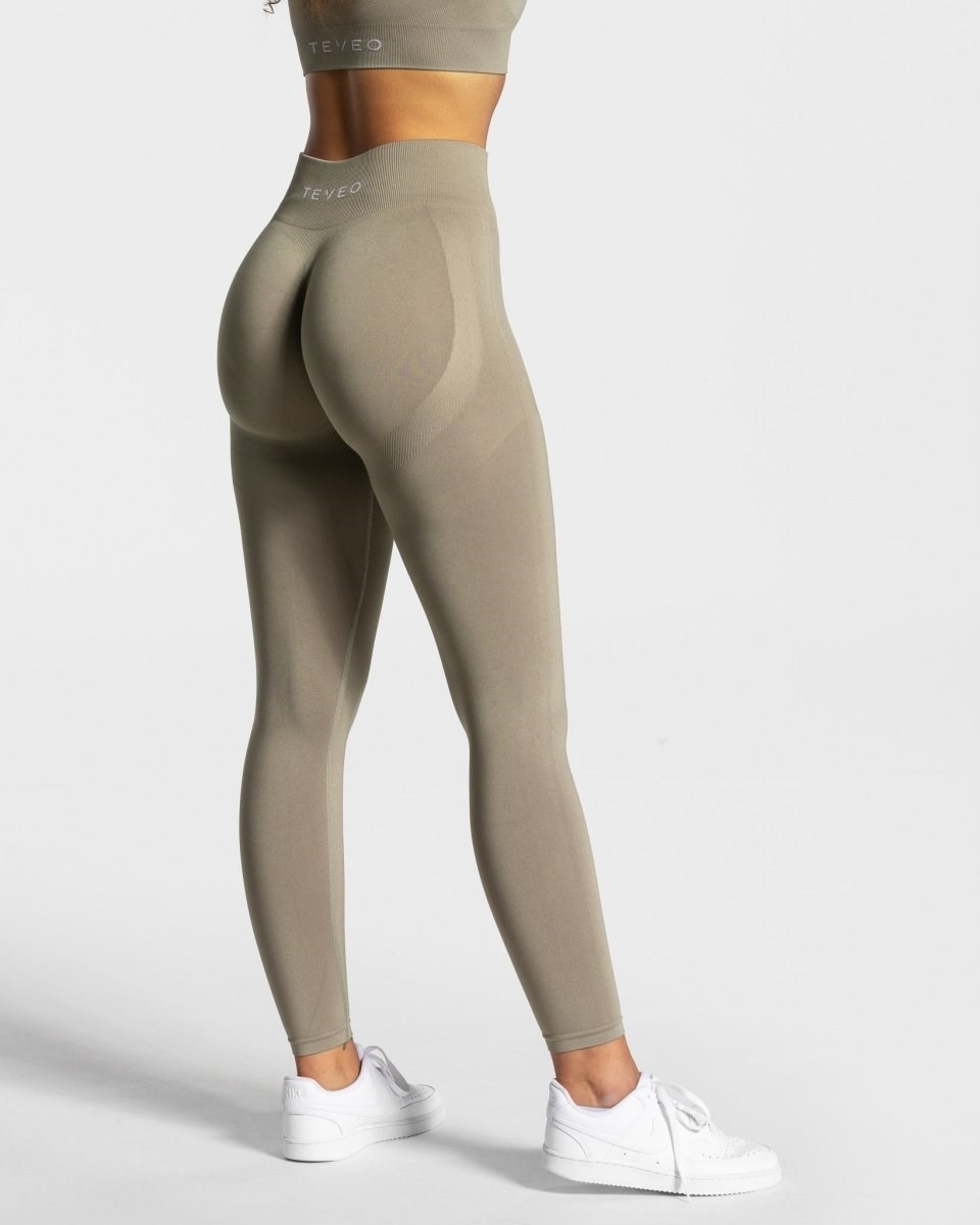 TEVEO Charming Scrunch Leggings Khaki | 649210DYW