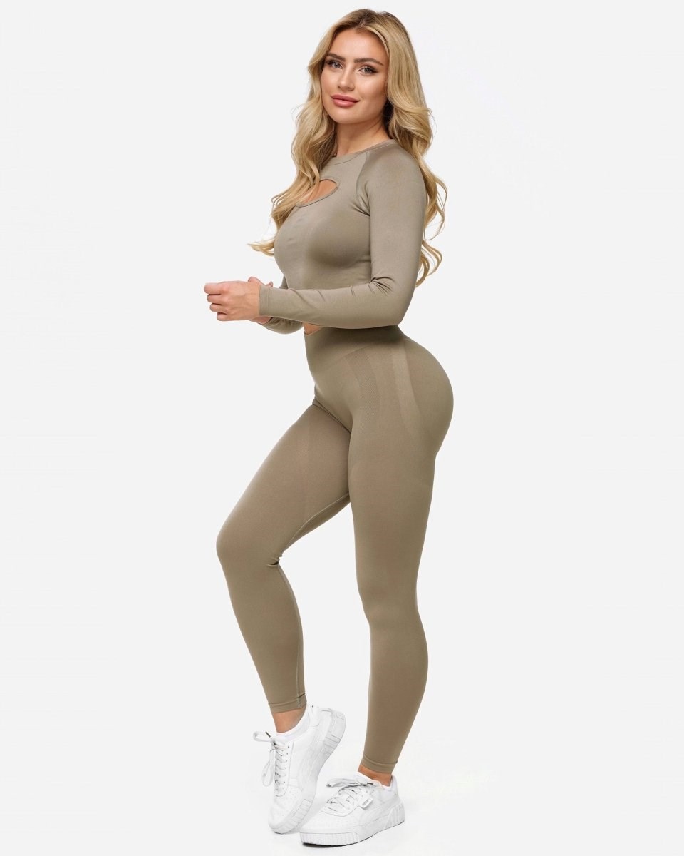 TEVEO Charming Scrunch Leggings Khaki | 649210DYW