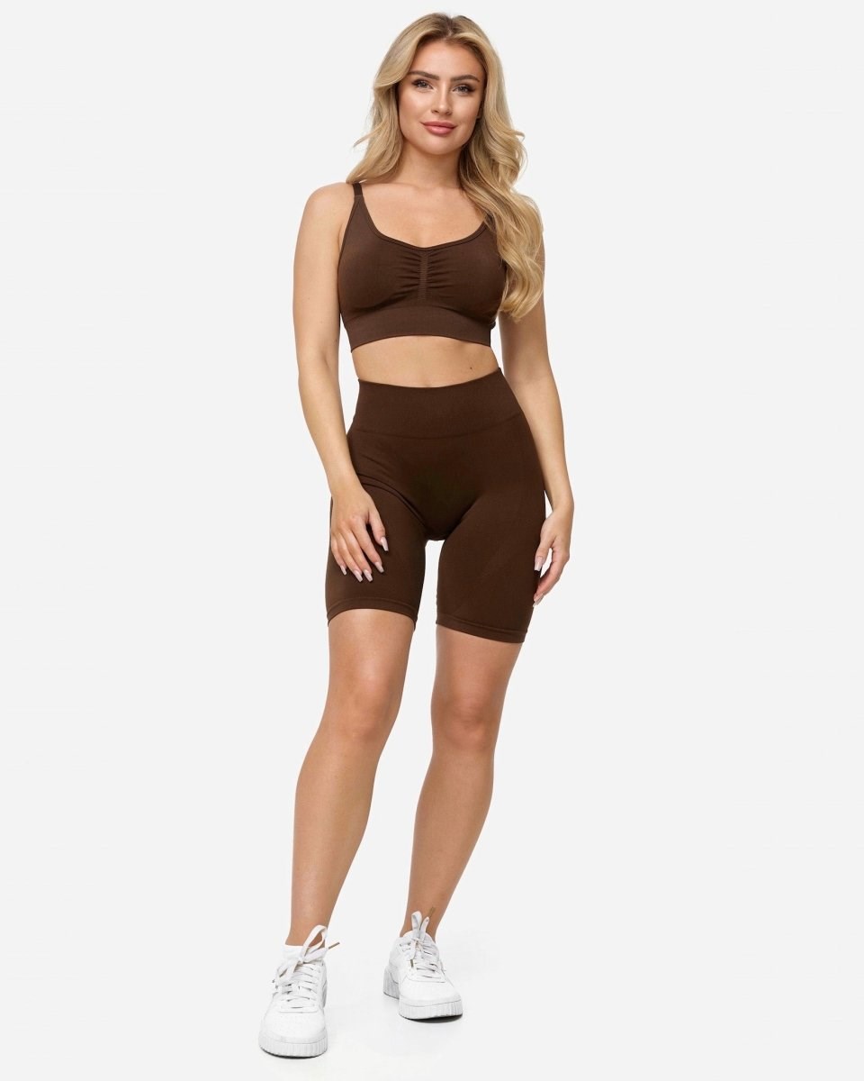 TEVEO Charming Scrunch Shorts Braun | 849076VLA