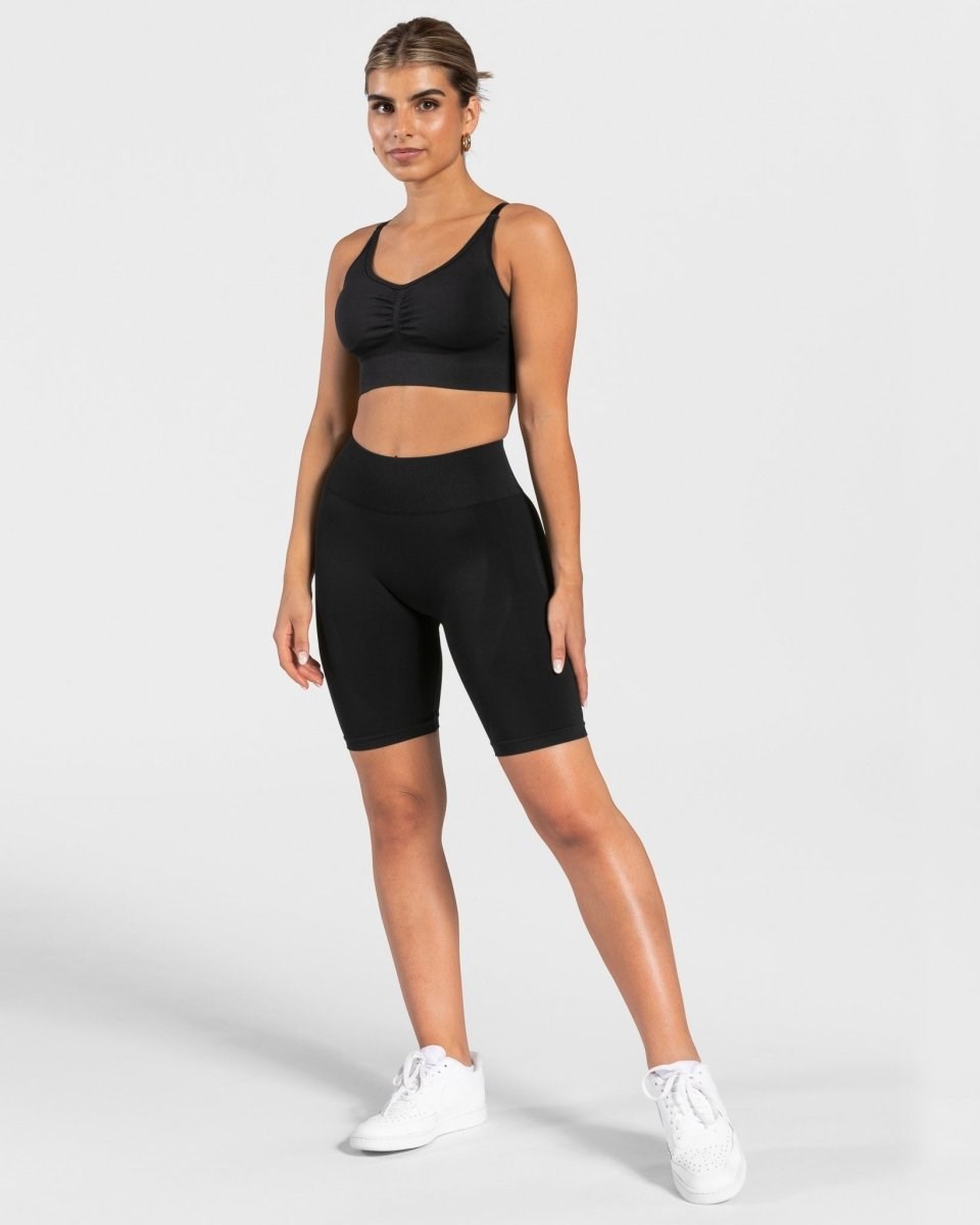 TEVEO Charming Scrunch Shorts Schwarz | 824759QKW