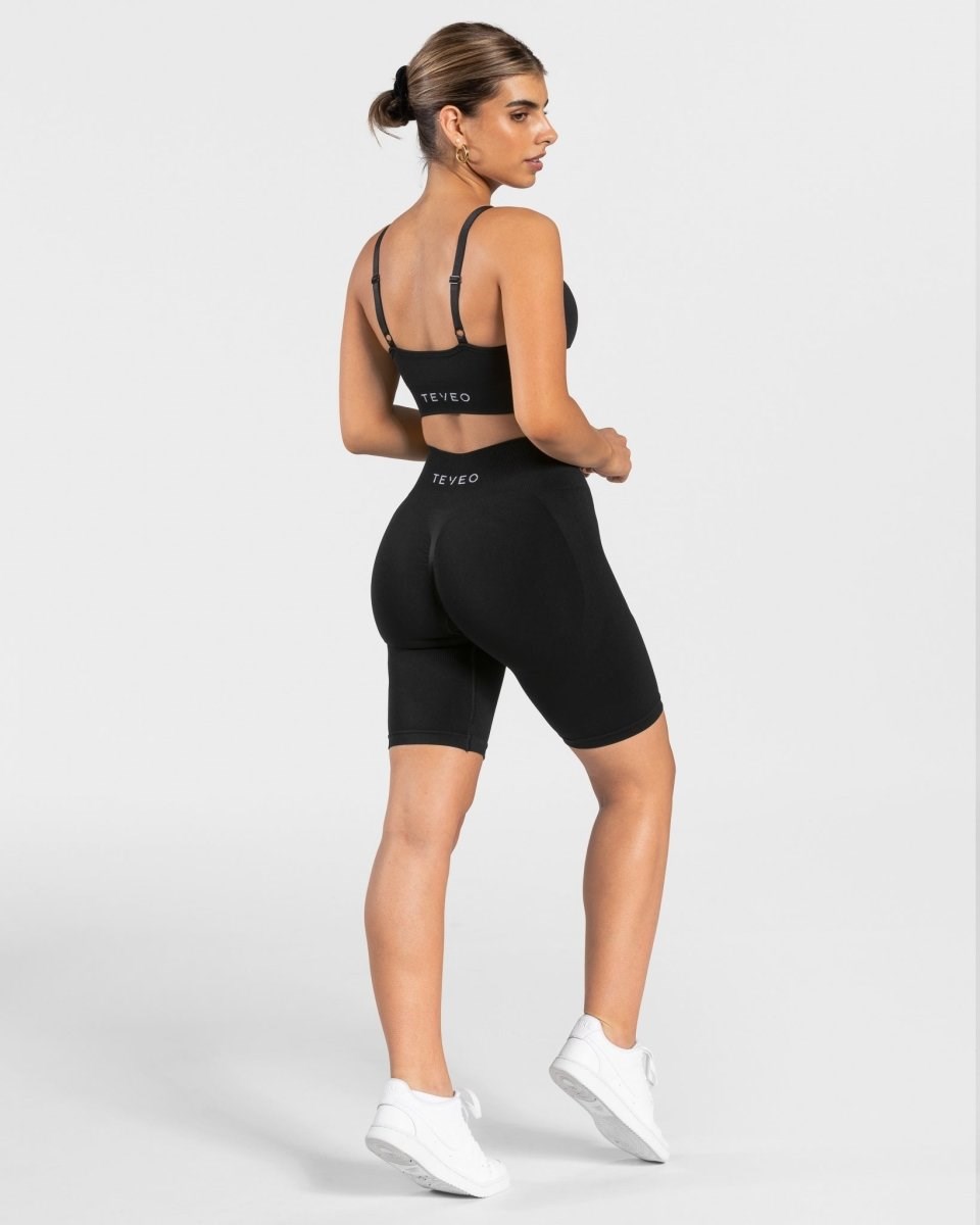 TEVEO Charming Scrunch Shorts Schwarz | 824759QKW