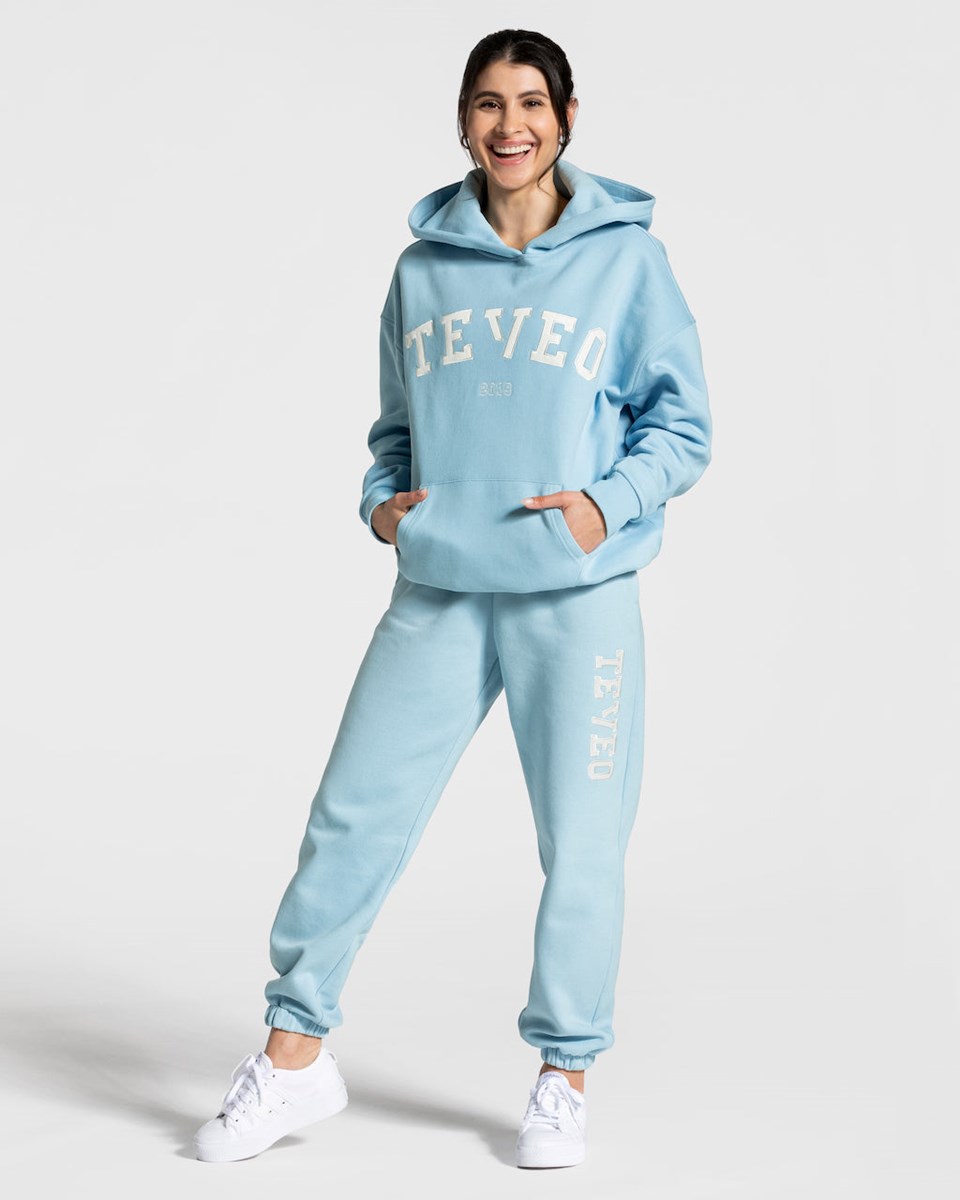 TEVEO College Oversized Hoodie Blau | 613504VCS