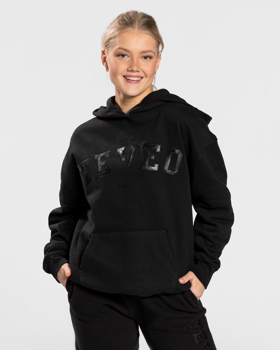 TEVEO College Oversized Hoodie Schwarz | 371250XNI