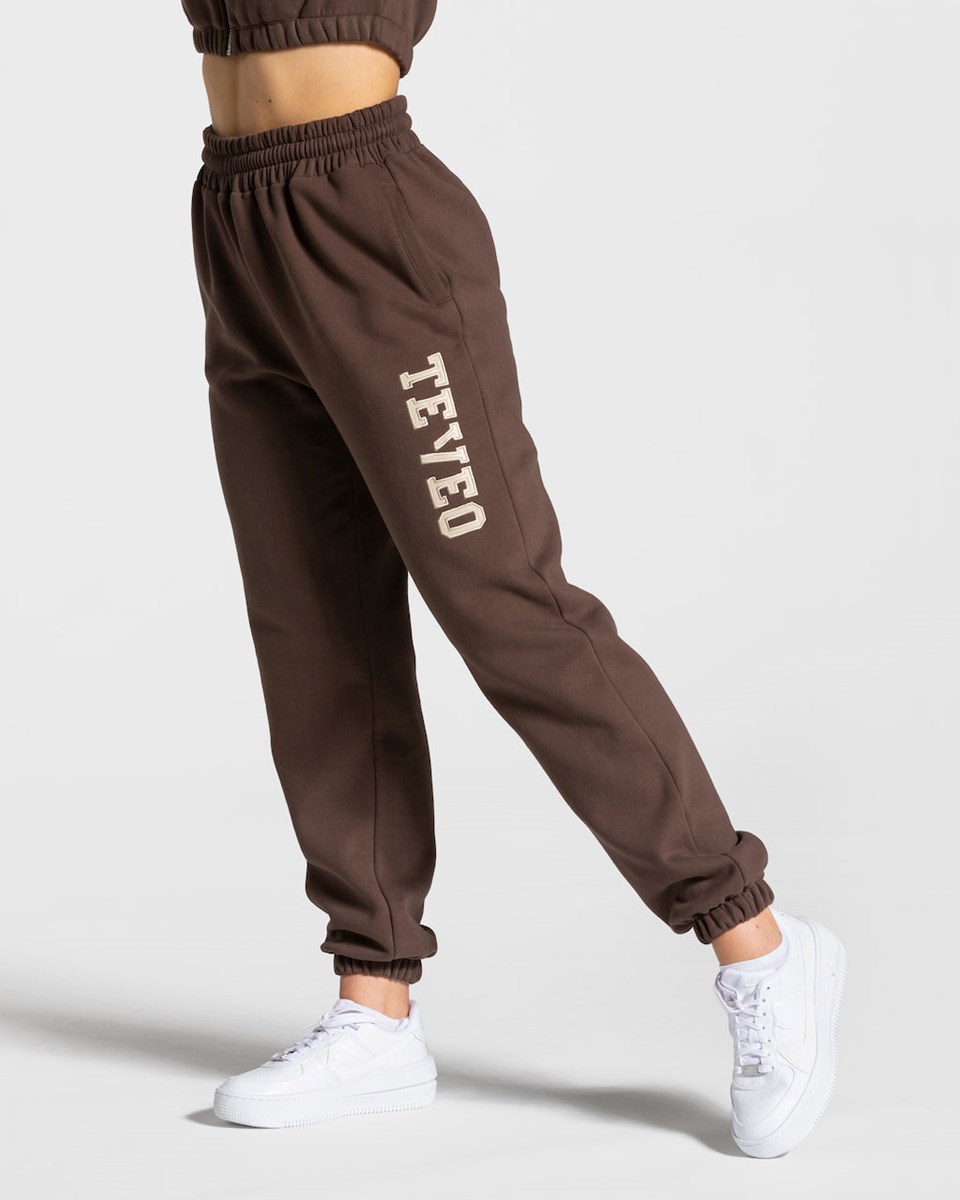 TEVEO College Oversized Jogger Dunkelbraun | 387510VUB