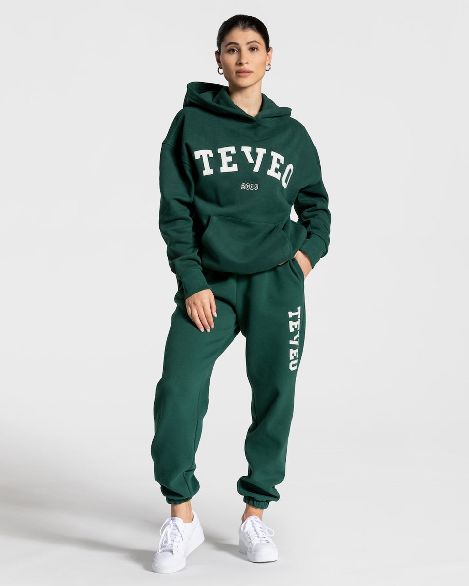 TEVEO College Oversized Jogger Dunkelgrün | 481730UHJ