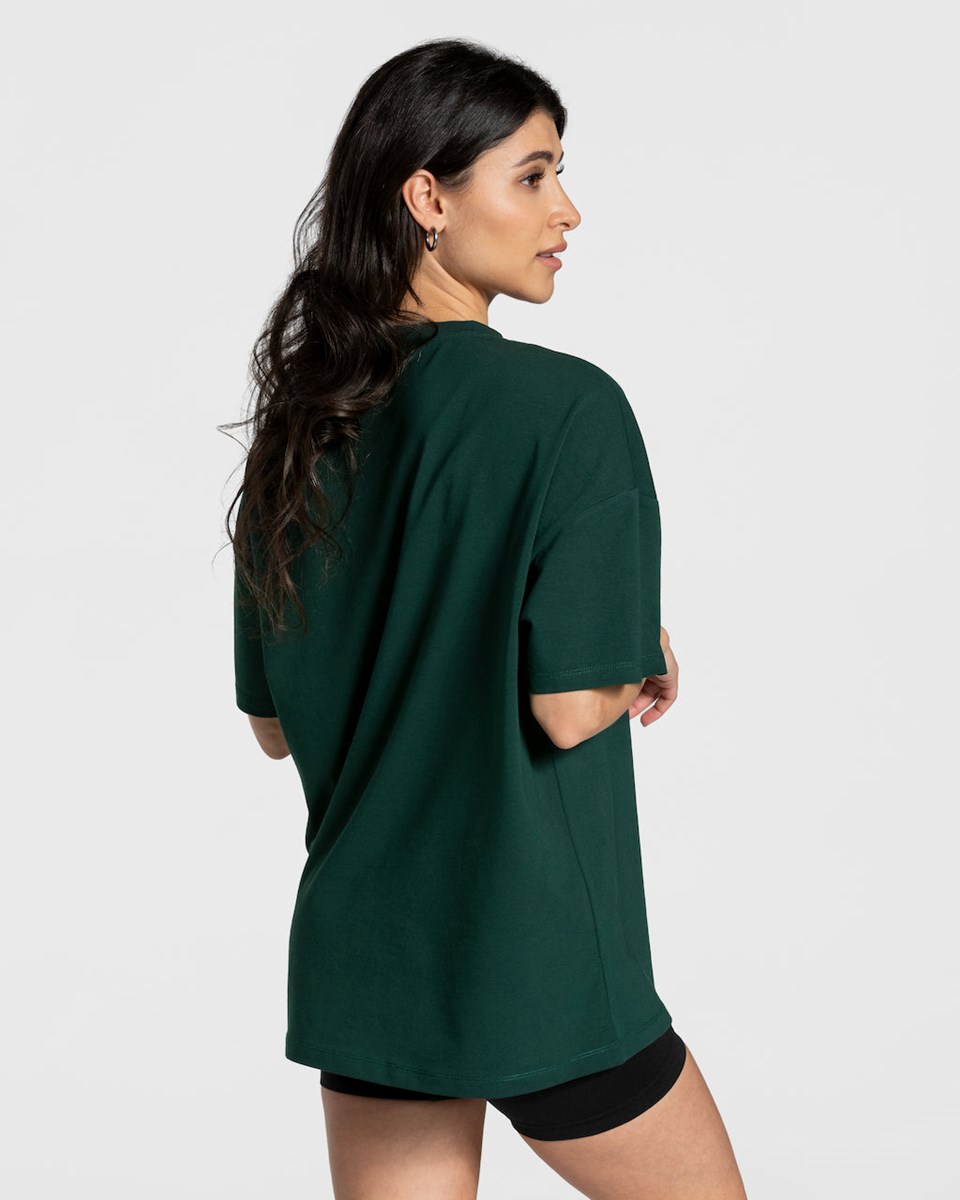 TEVEO College Oversized T-Shirt Dunkelgrün | 631024CKR