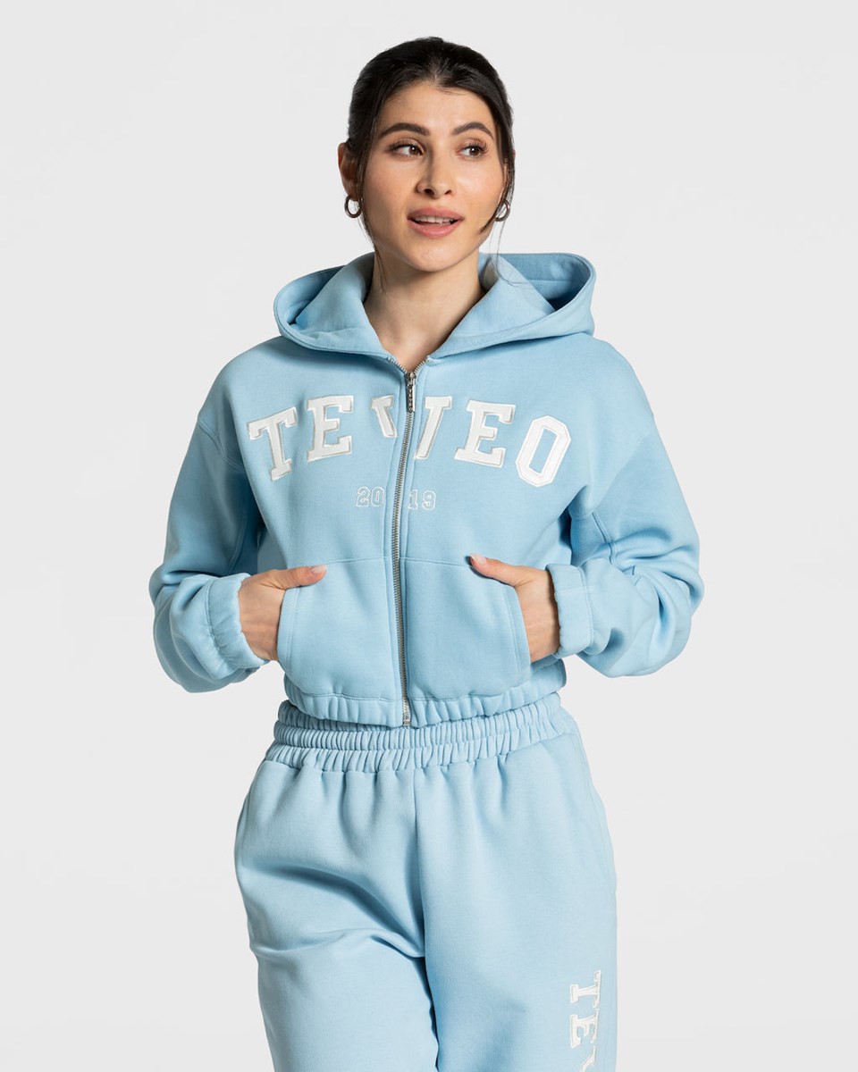 TEVEO College Zip Hoodie Blau | 483906WRO
