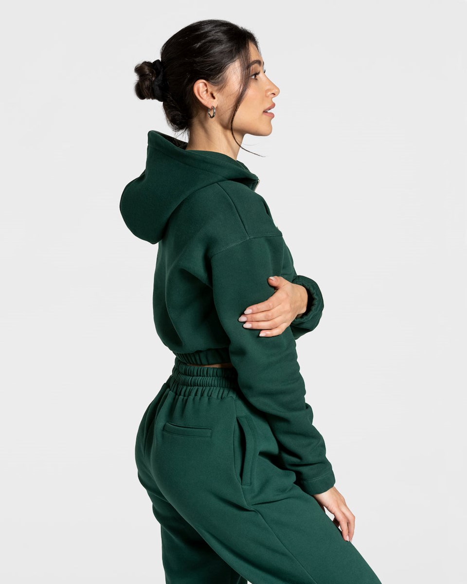 TEVEO College Zip Hoodie Dunkelgrün | 254819WDO