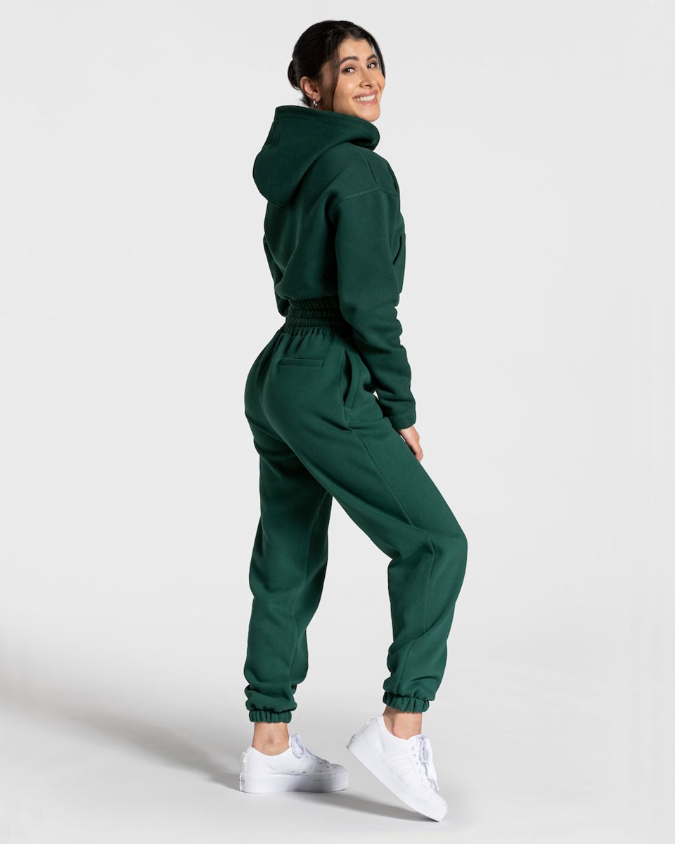 TEVEO College Zip Hoodie Dunkelgrün | 254819WDO
