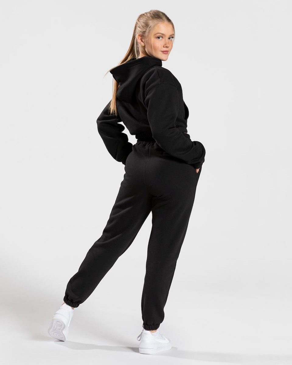 TEVEO College Zip Hoodie Schwarz | 068415ZWT