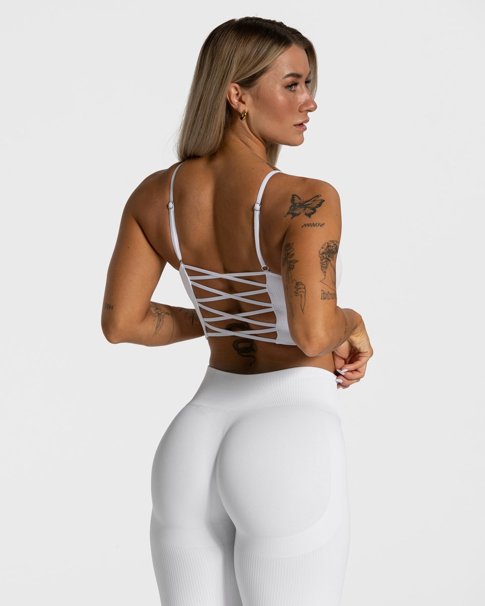 TEVEO Elegant Cross Top Weiß | 851246XFM