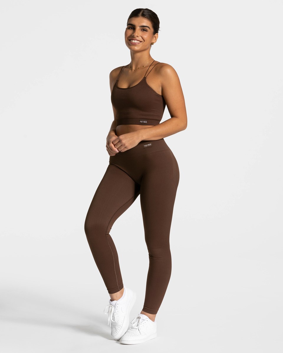 TEVEO Elegant Riemen Top Dunkelbraun | 701294DJM