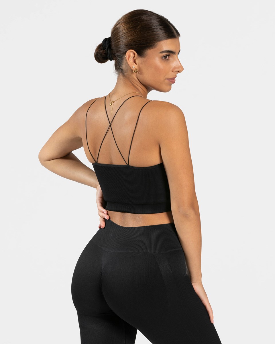 TEVEO Elegant Riemen Top Schwarz | 367251YGK