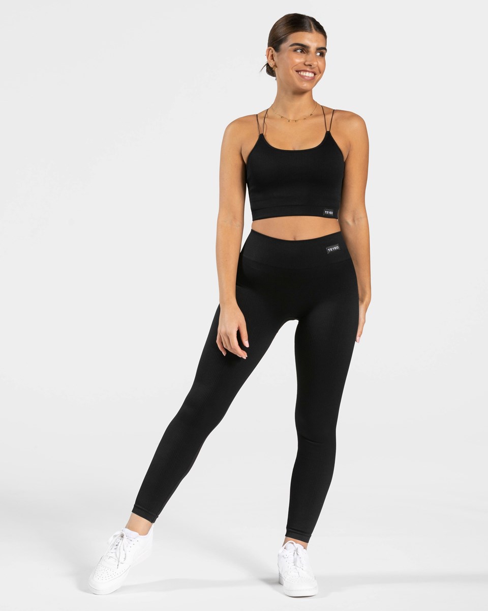 TEVEO Elegant Riemen Top Schwarz | 367251YGK