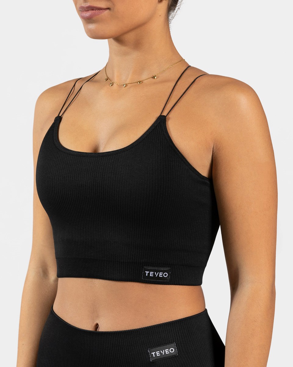TEVEO Elegant Riemen Top Schwarz | 367251YGK
