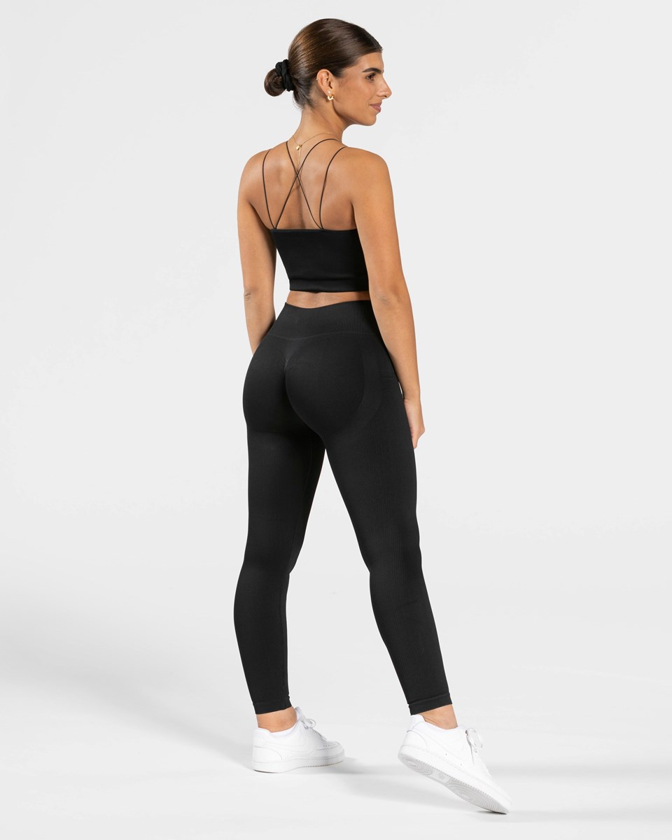 TEVEO Elegant Riemen Top Schwarz | 367251YGK