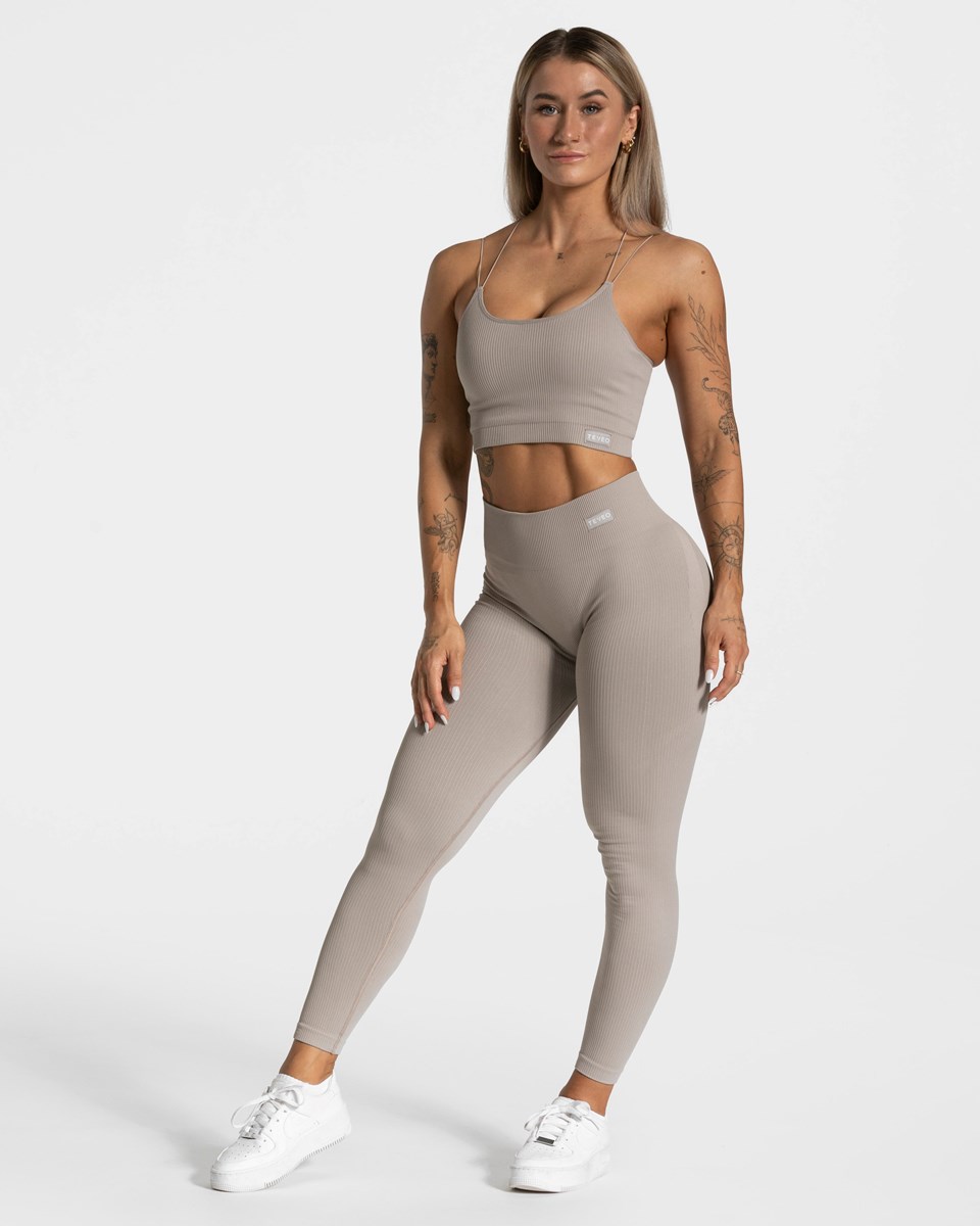 TEVEO Elegant Scrunch Leggings Stone | 278310VZL