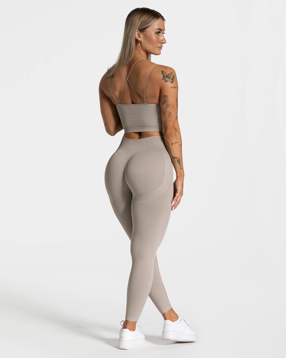TEVEO Elegant Scrunch Leggings Stone | 278310VZL