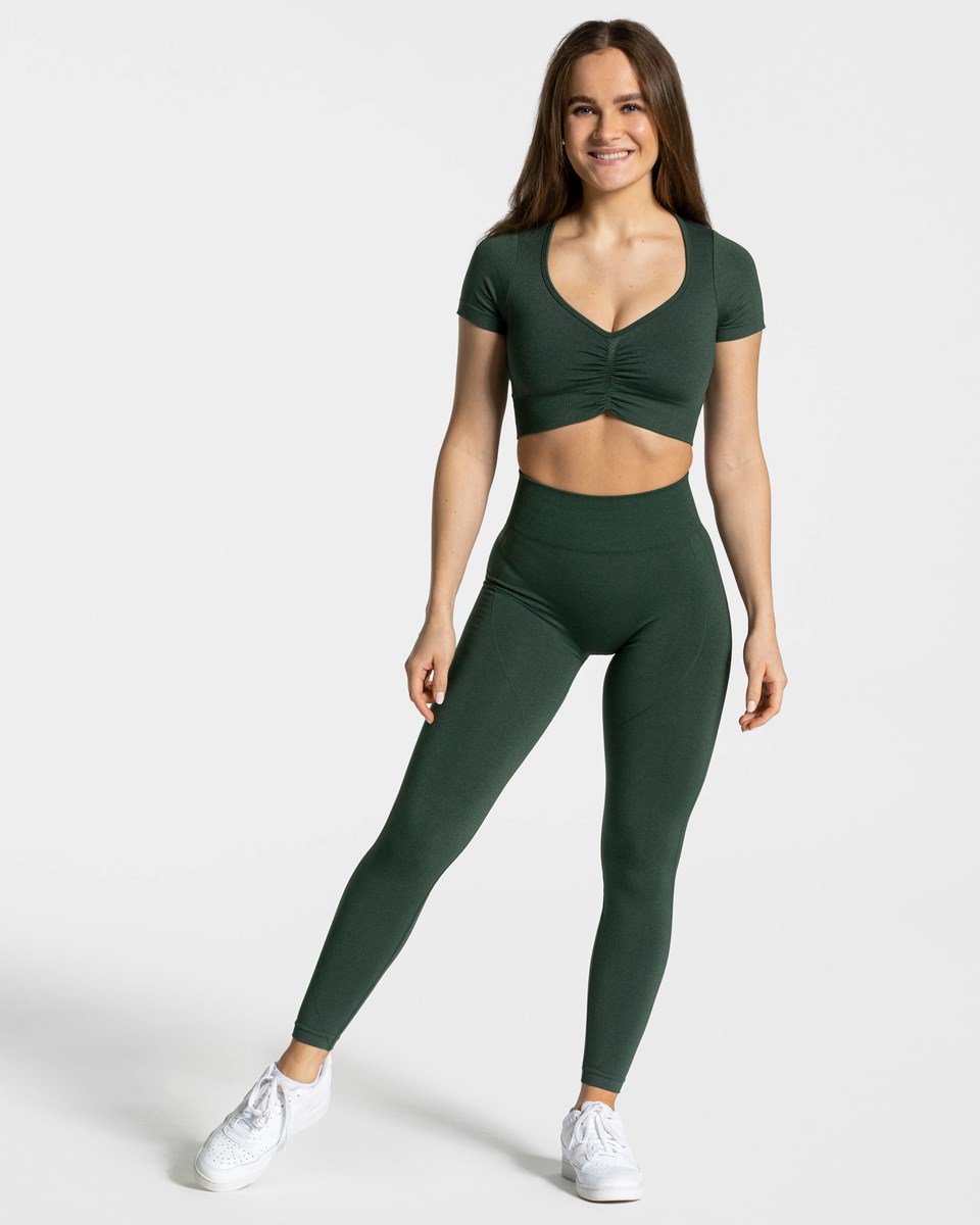 TEVEO Focus Crop Top Dunkelgrün | 132894VLN
