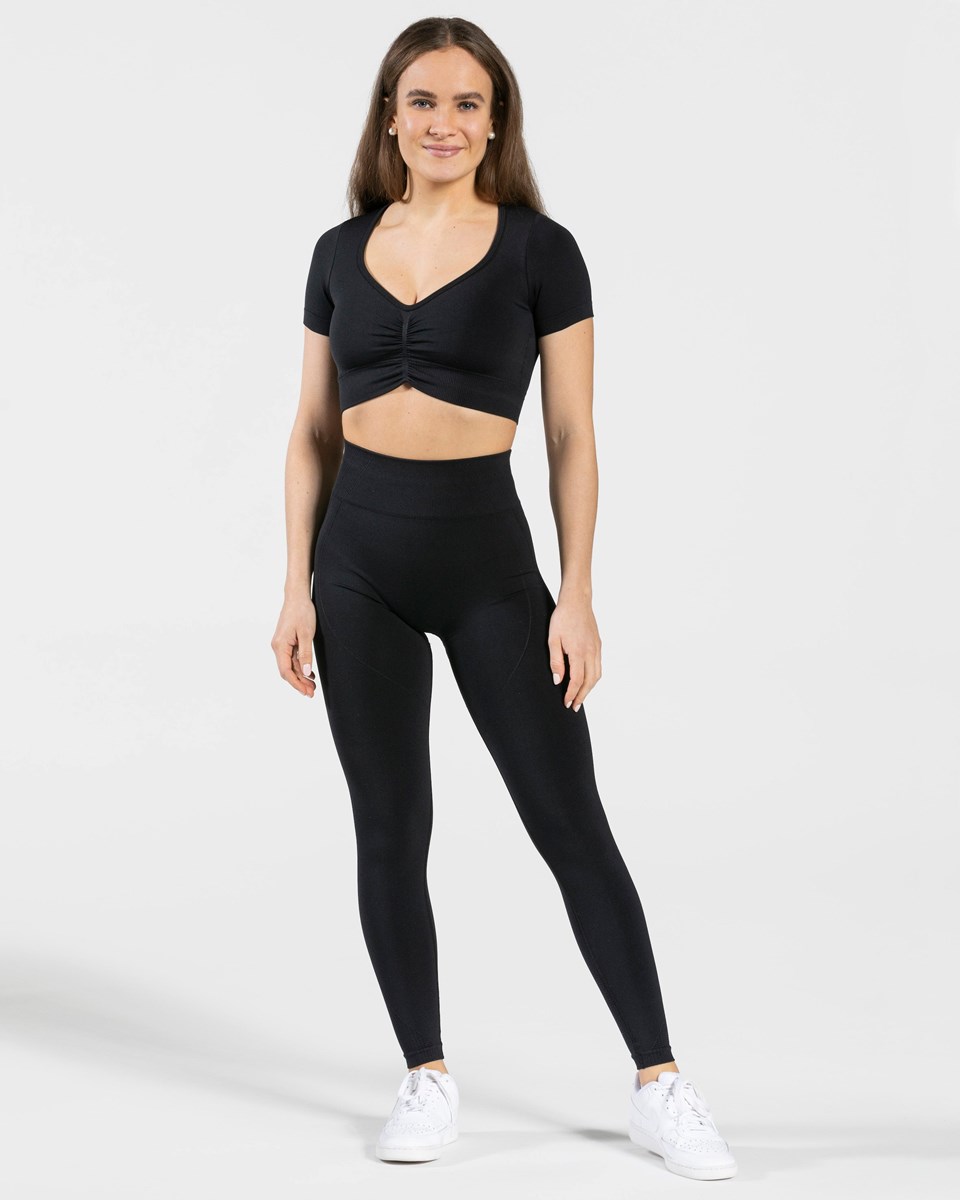 TEVEO Focus Crop Top Schwarz | 962573YKL