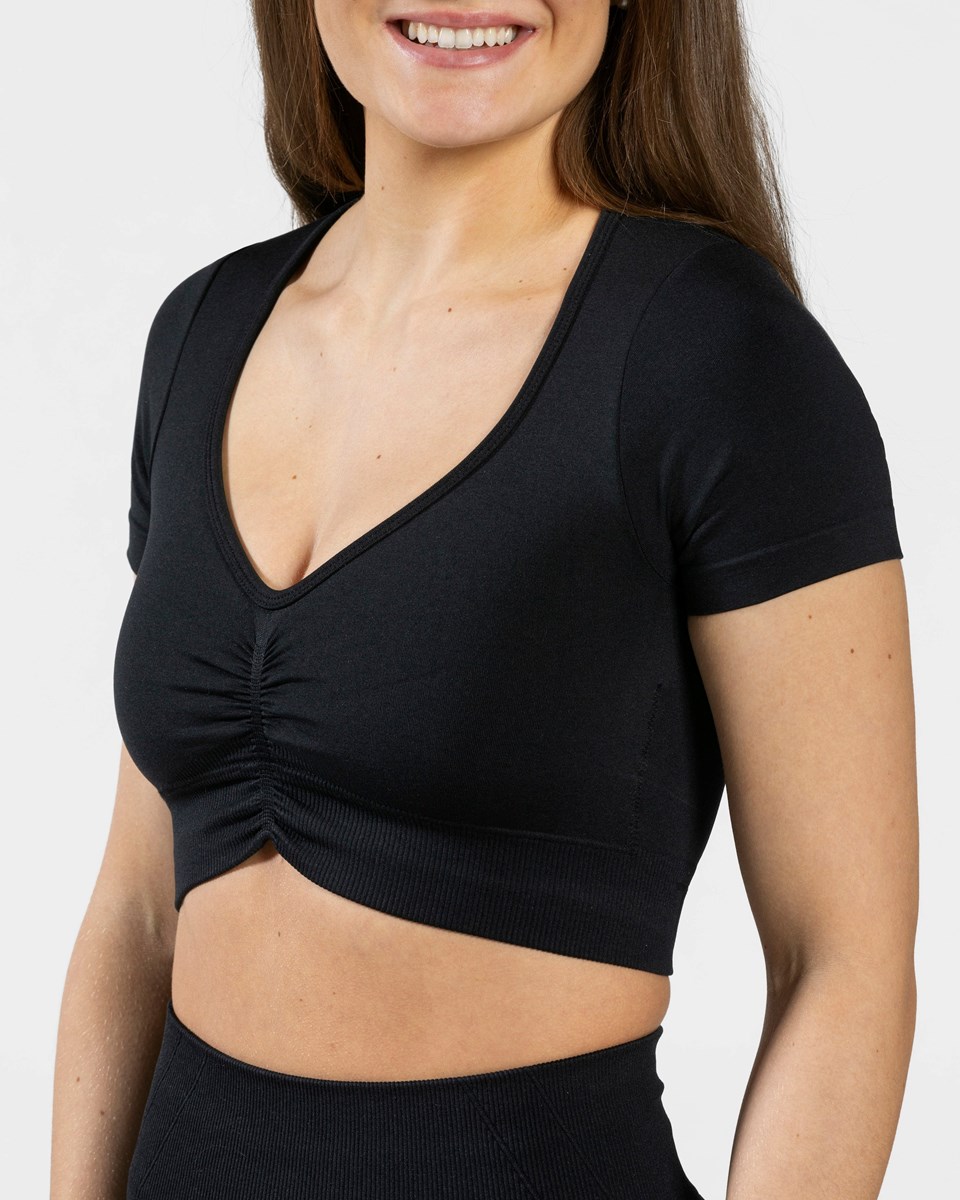 TEVEO Focus Crop Top Schwarz | 962573YKL