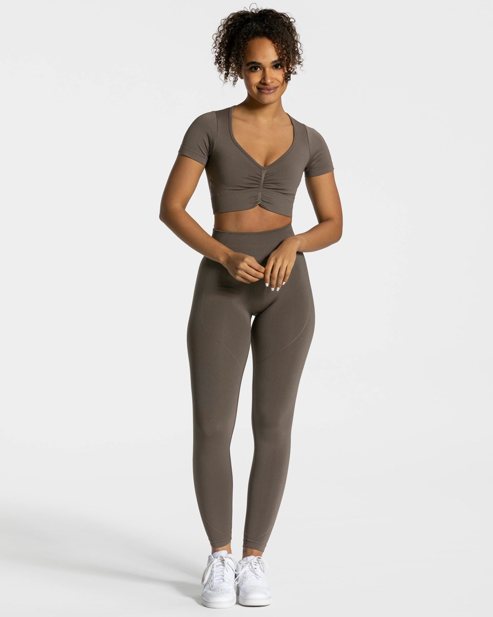 TEVEO Focus Crop Top Taupe | 769540LVD
