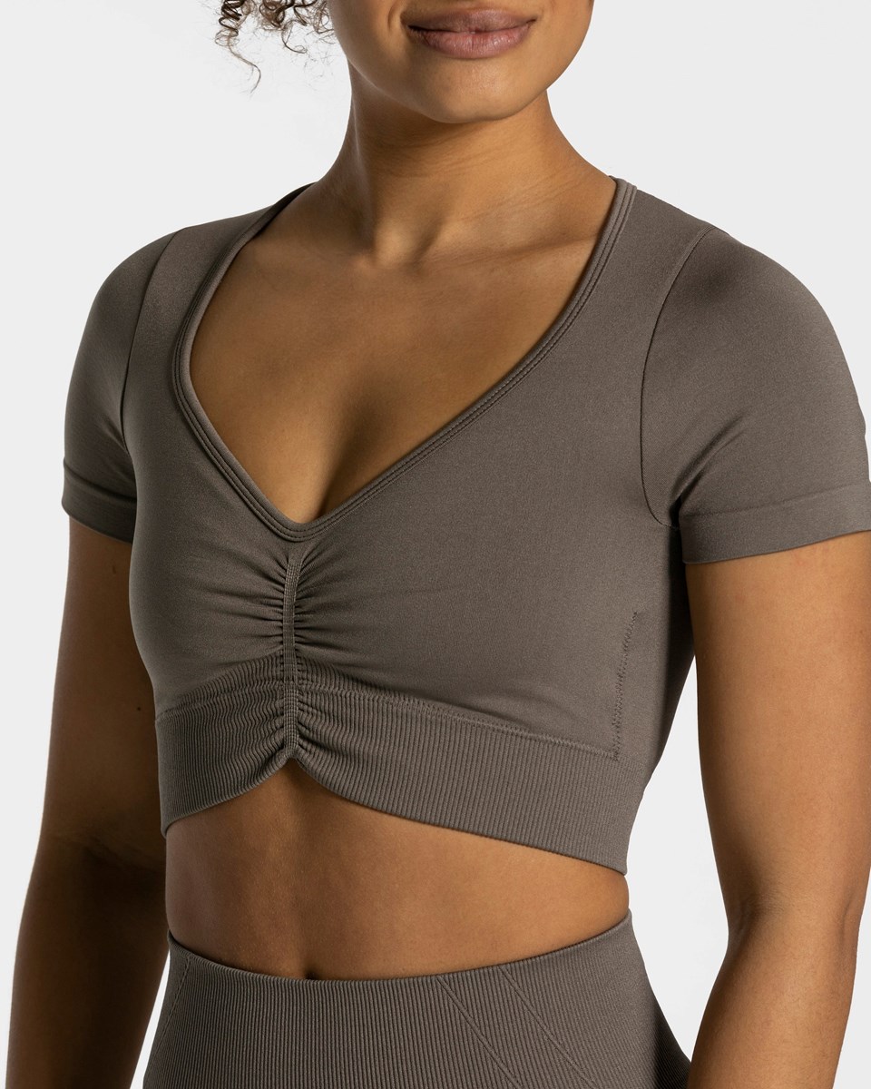 TEVEO Focus Crop Top Taupe | 769540LVD