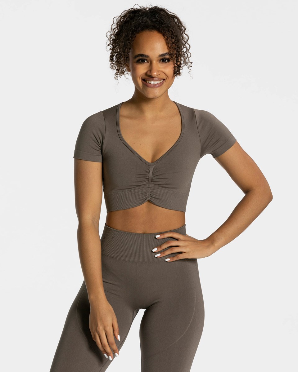 TEVEO Focus Crop Top Taupe | 769540LVD