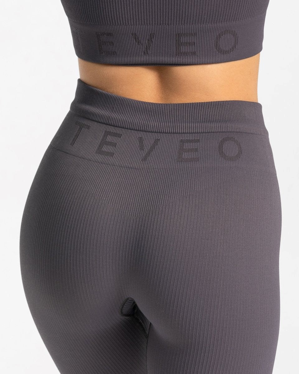 TEVEO Gerippt Leggings Gray | 082594QKA