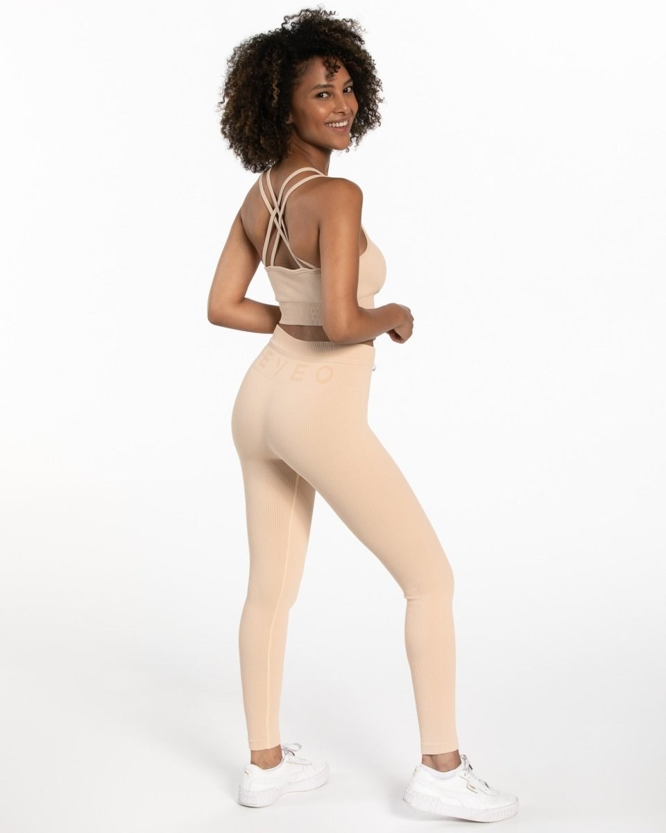 TEVEO Gerippt Leggings Nude | 567910CXR