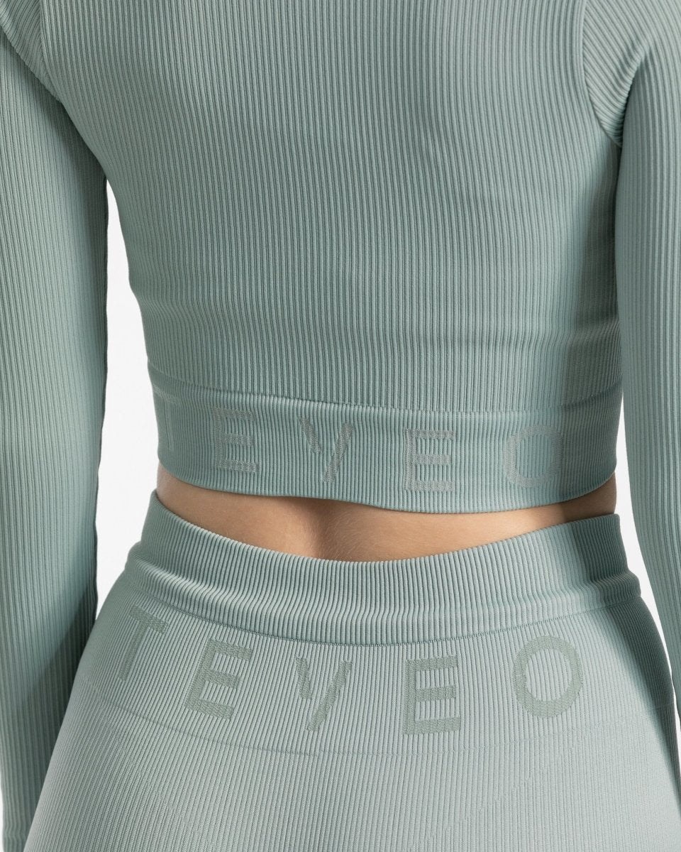 TEVEO Gerippt Zip Jackets Blau | 150469LFB