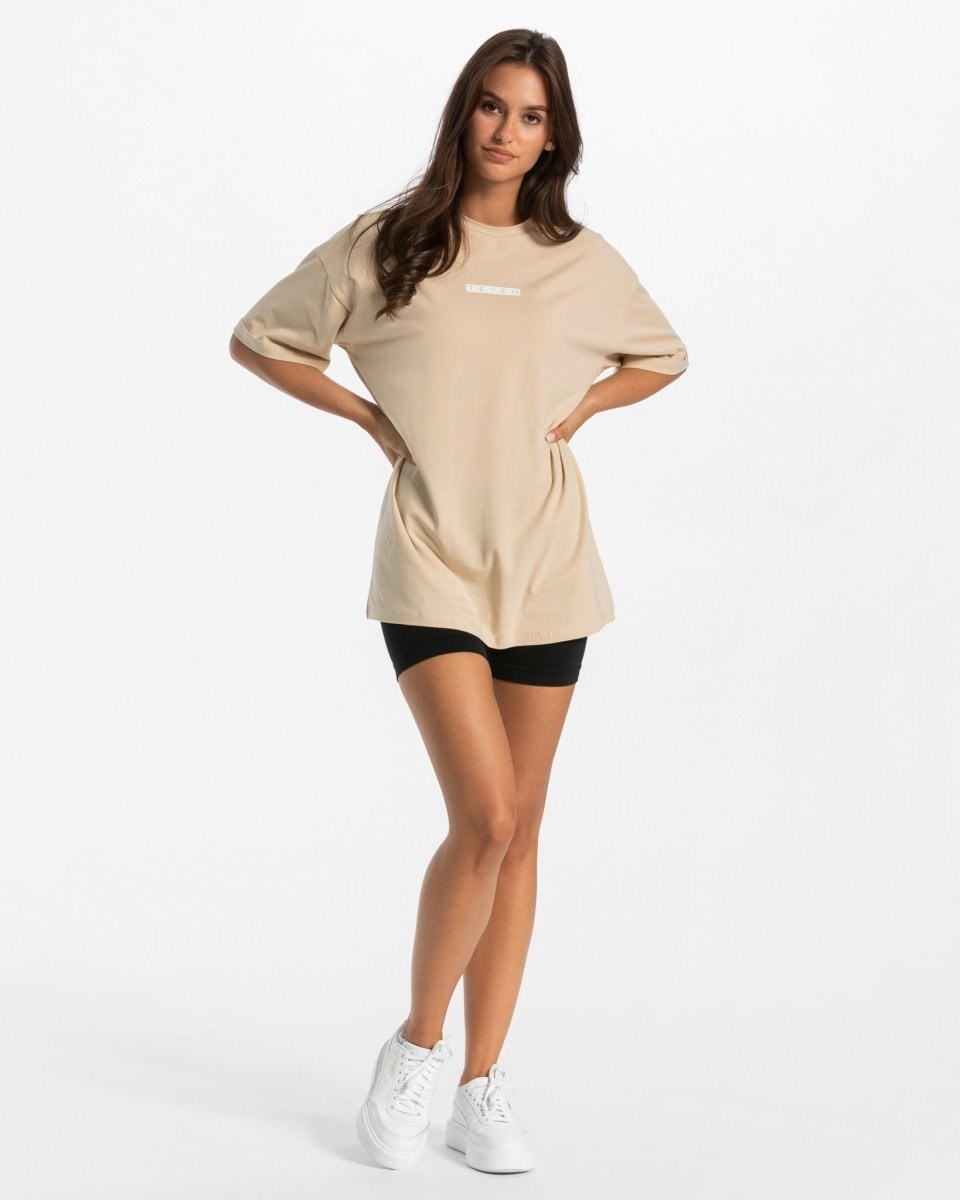 TEVEO Iconic Oversized T-Shirt Nude | 128064NOG