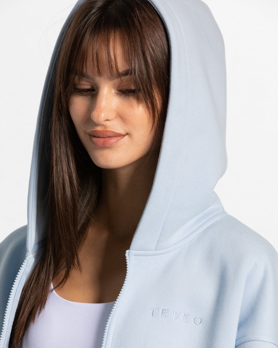 TEVEO Iconic Oversized Zip Hoodie Blau | 091256MWG