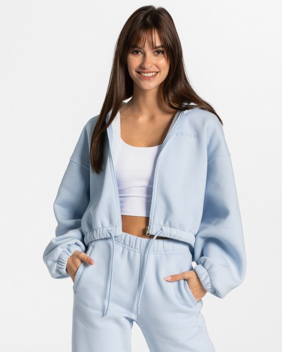 TEVEO Iconic Oversized Zip Hoodie Blau | 091256MWG
