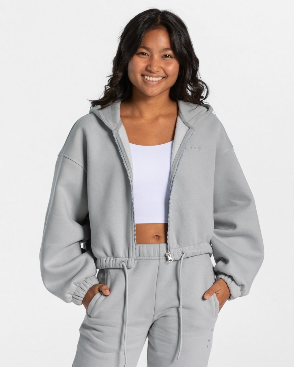 TEVEO Iconic Oversized Zip Hoodie Blau | 950746WDT