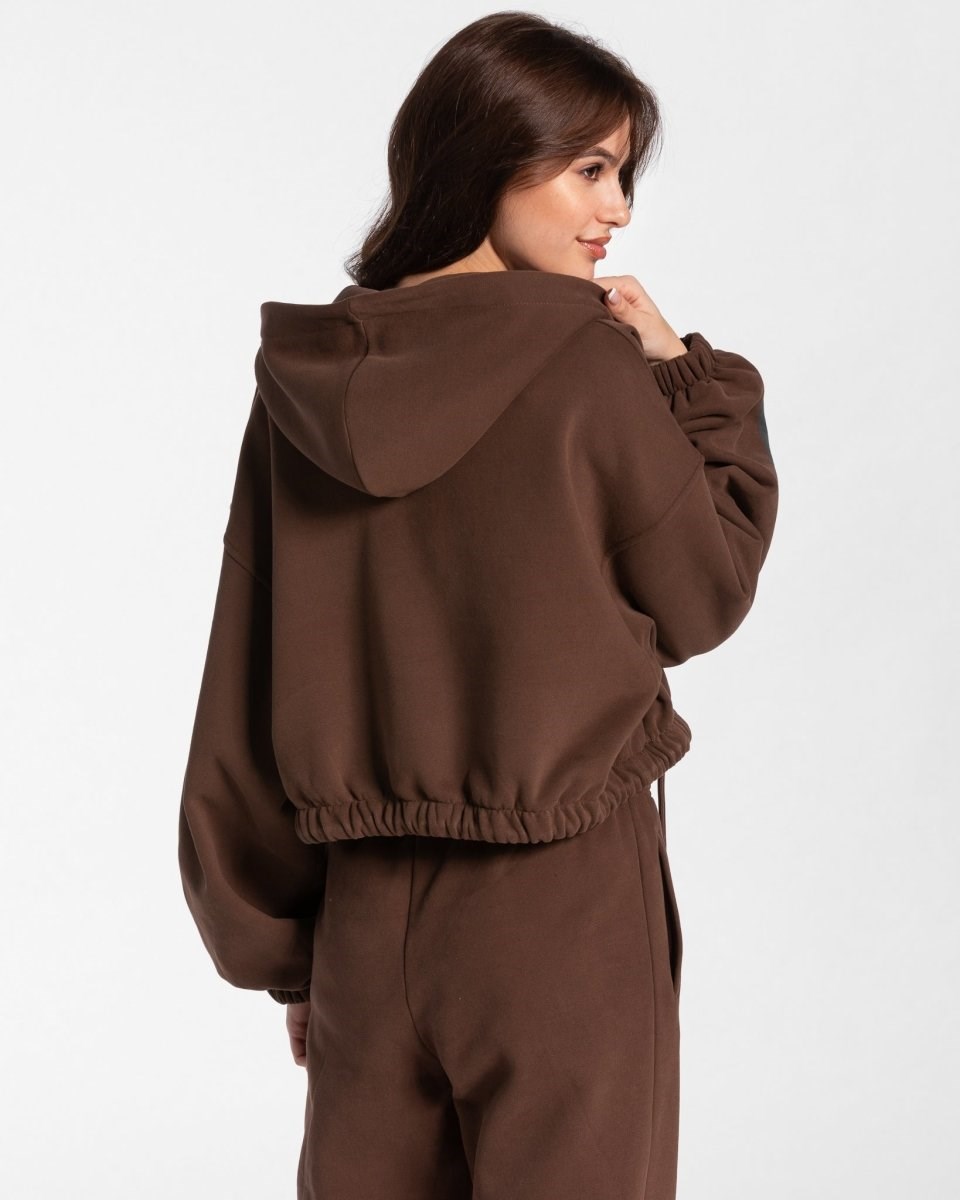 TEVEO Iconic Oversized Zip Hoodie Braun | 365791KFG