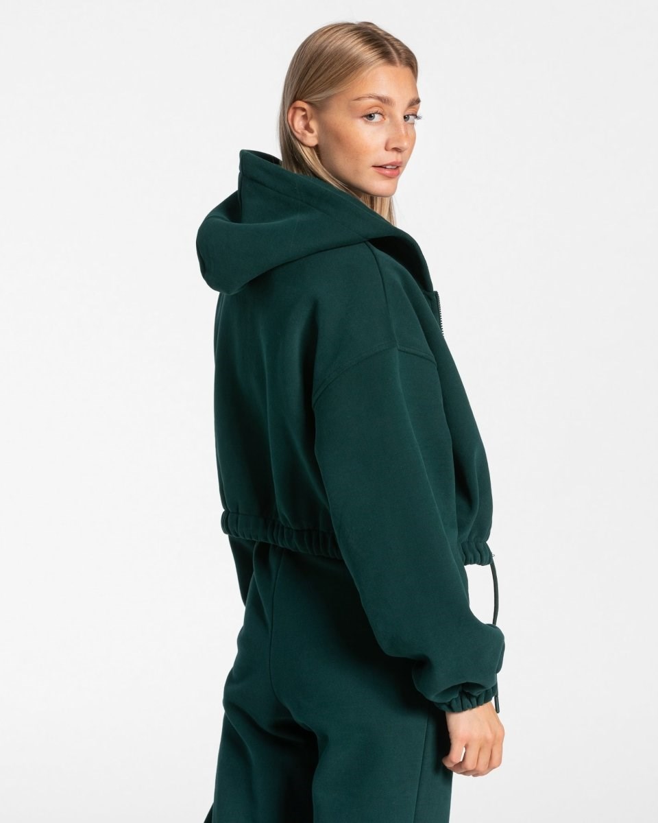 TEVEO Iconic Oversized Zip Hoodie Dunkelgrün | 637198GBF