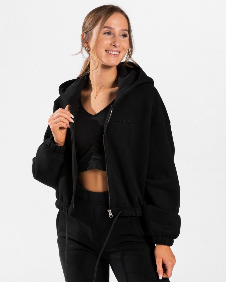 TEVEO Iconic Oversized Zip Hoodie Schwarz | 345906OFB