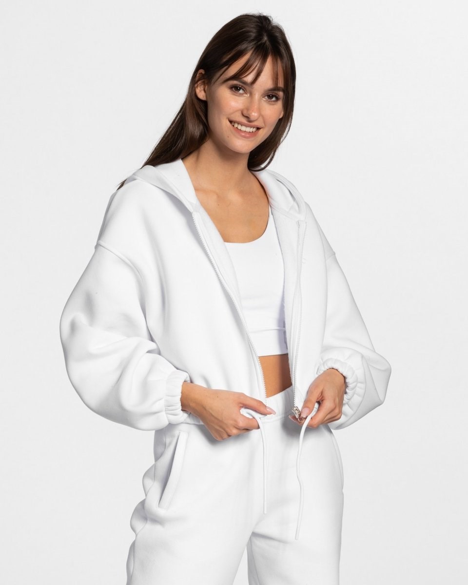 TEVEO Iconic Oversized Zip Hoodie Weiß | 426189TPM