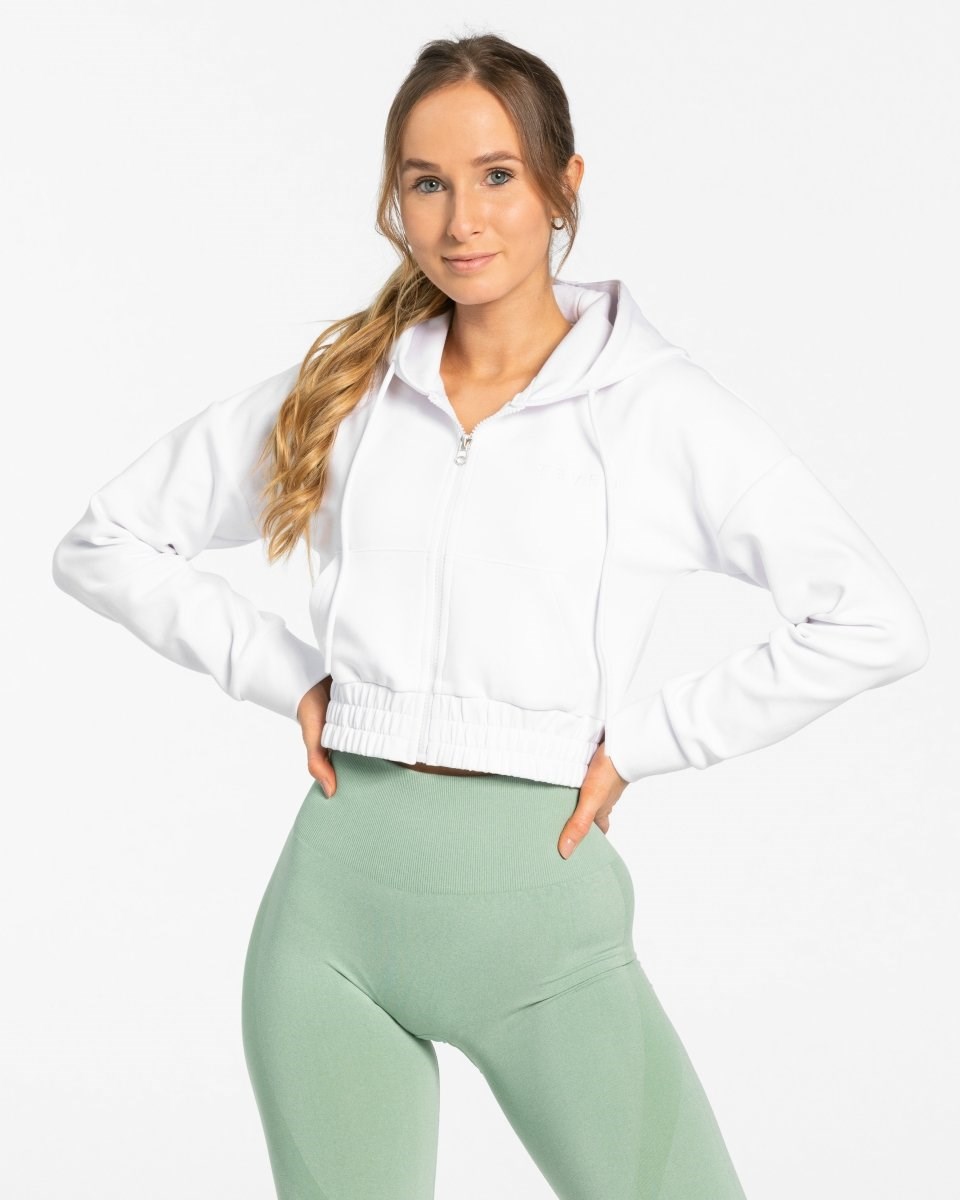 TEVEO Klassische Zip Hoodie Weiß | 748506NPJ
