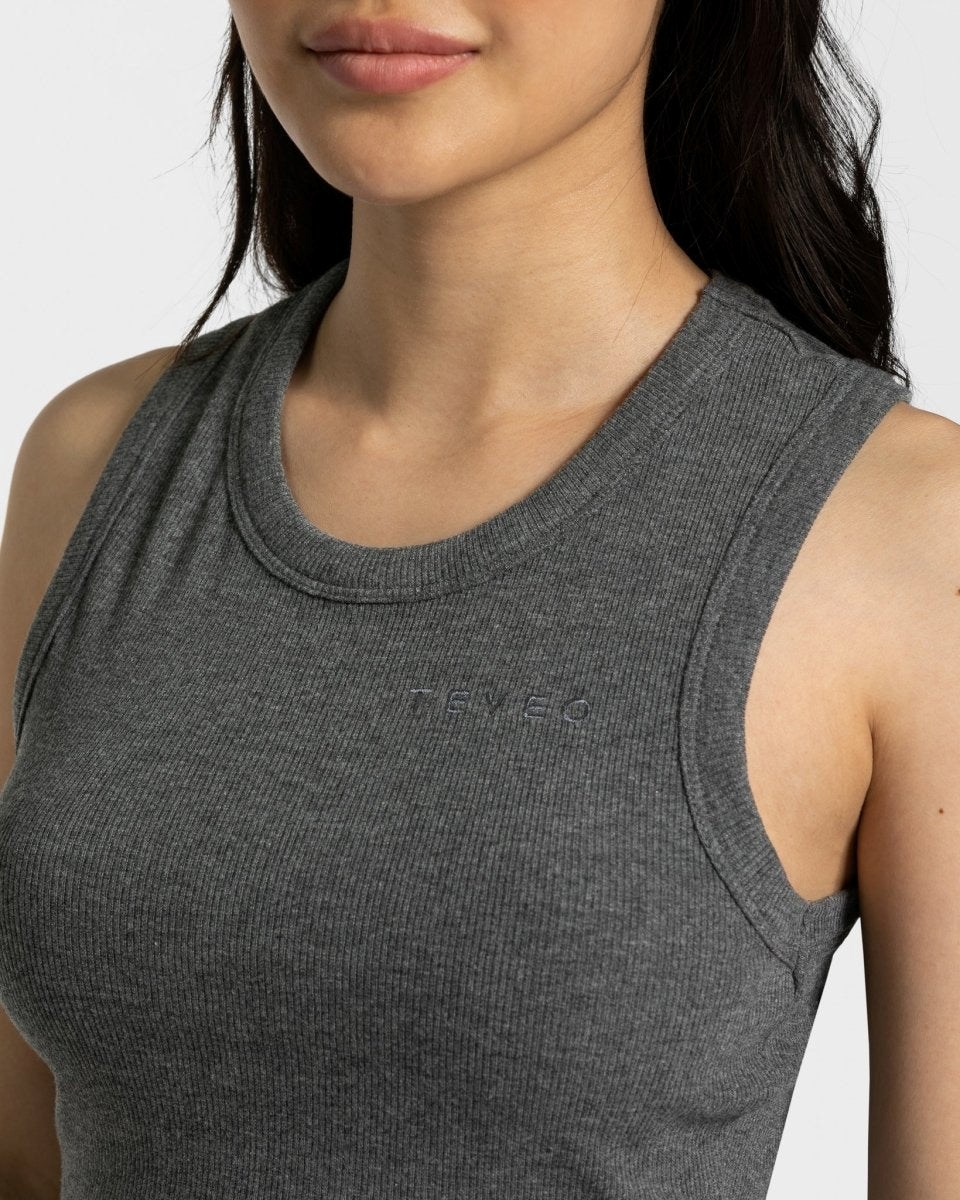 TEVEO Lounge Crop Top Dunkelgrau | 154280EFJ