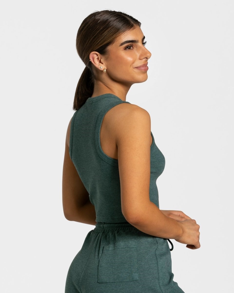 TEVEO Lounge Crop Top Dunkelgrün | 504718DXJ