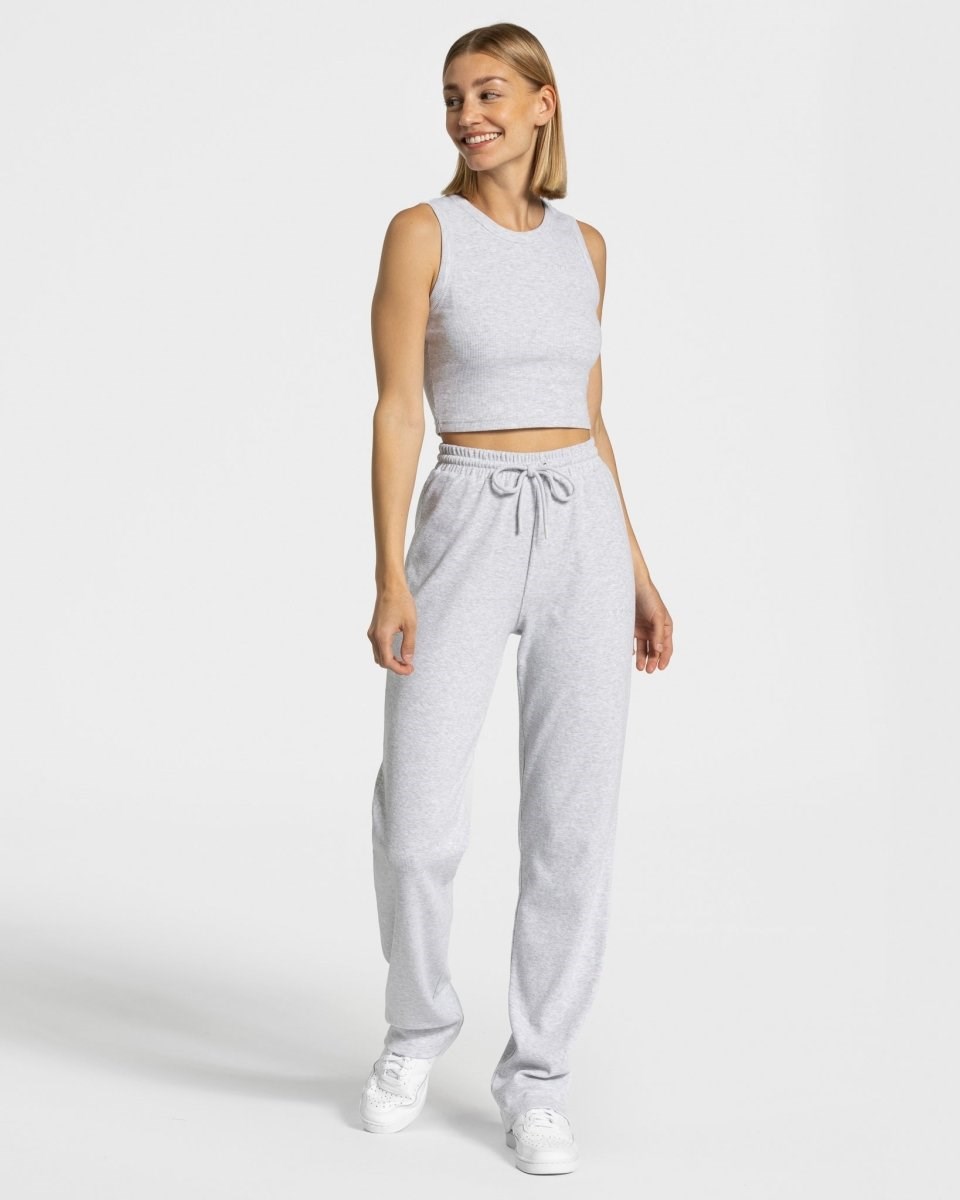 TEVEO Lounge Crop Top Hellgrau | 302794JLY