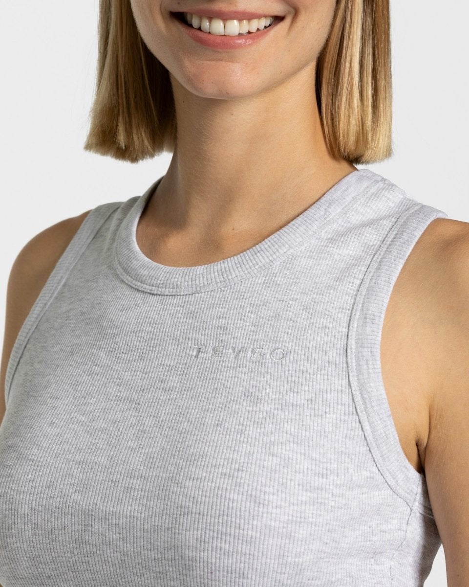 TEVEO Lounge Crop Top Hellgrau | 302794JLY