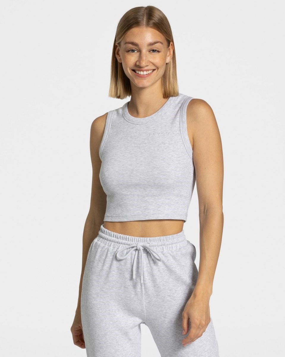 TEVEO Lounge Crop Top Hellgrau | 302794JLY