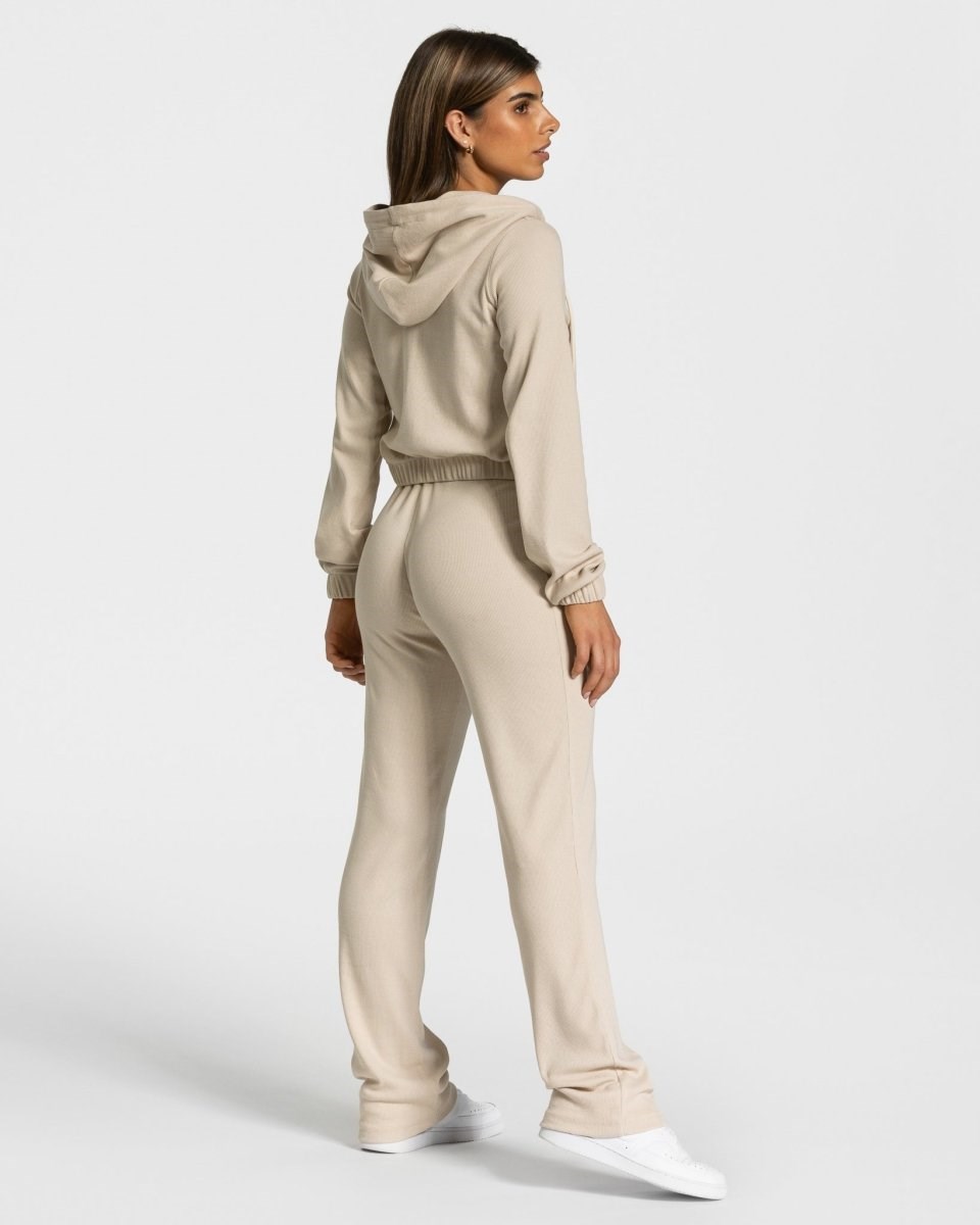 TEVEO Lounge Zip Hoodie Beige | 865347DCF