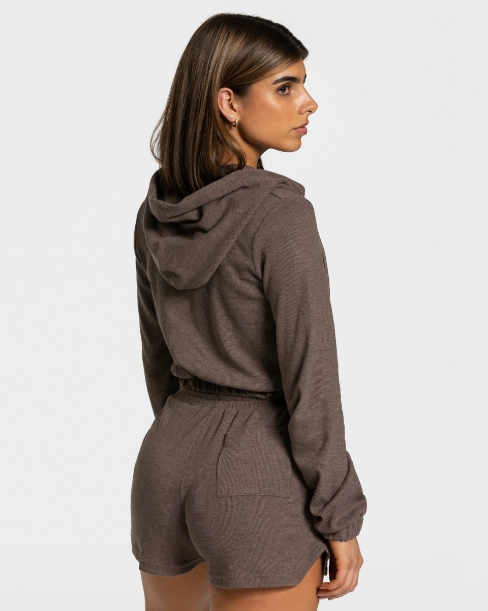 TEVEO Lounge Zip Hoodie Dunkelbraun | 437021IVT