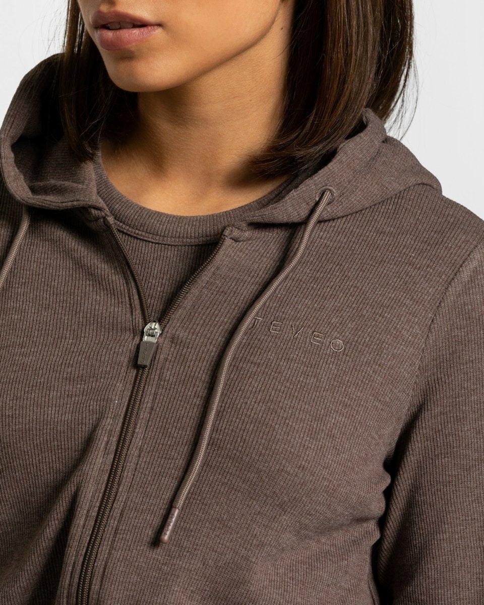 TEVEO Lounge Zip Hoodie Dunkelbraun | 437021IVT