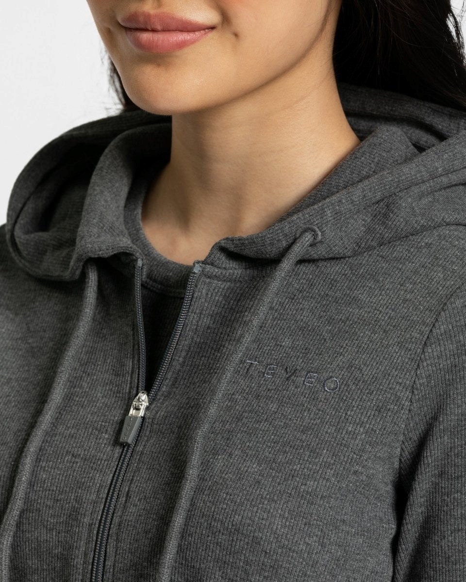 TEVEO Lounge Zip Hoodie Dunkelgrau | 923164LGD